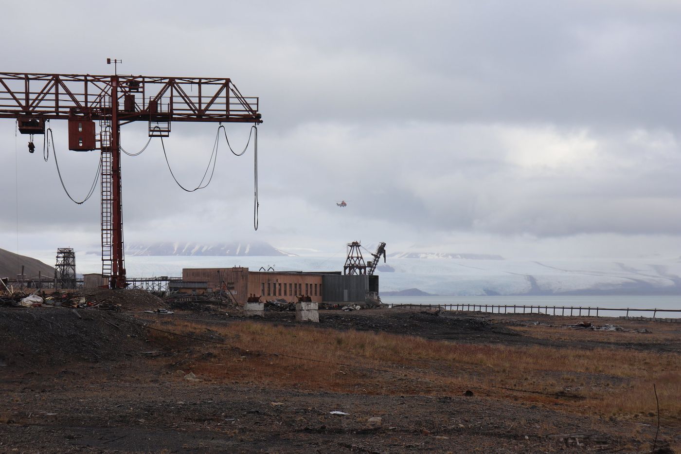 The coal gantry still straddling the shore workings