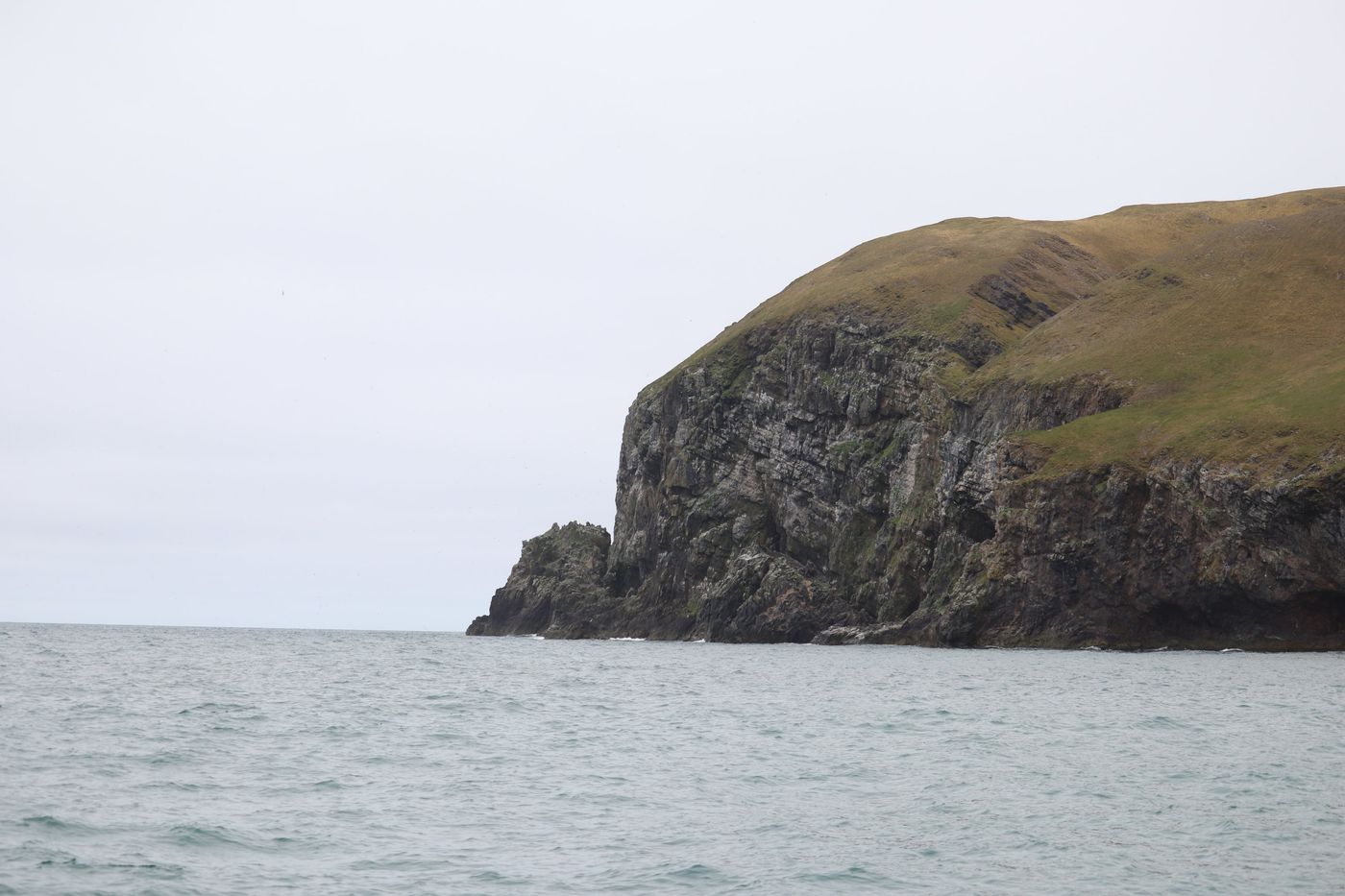 A green-capped stack off Bjornoya's coast