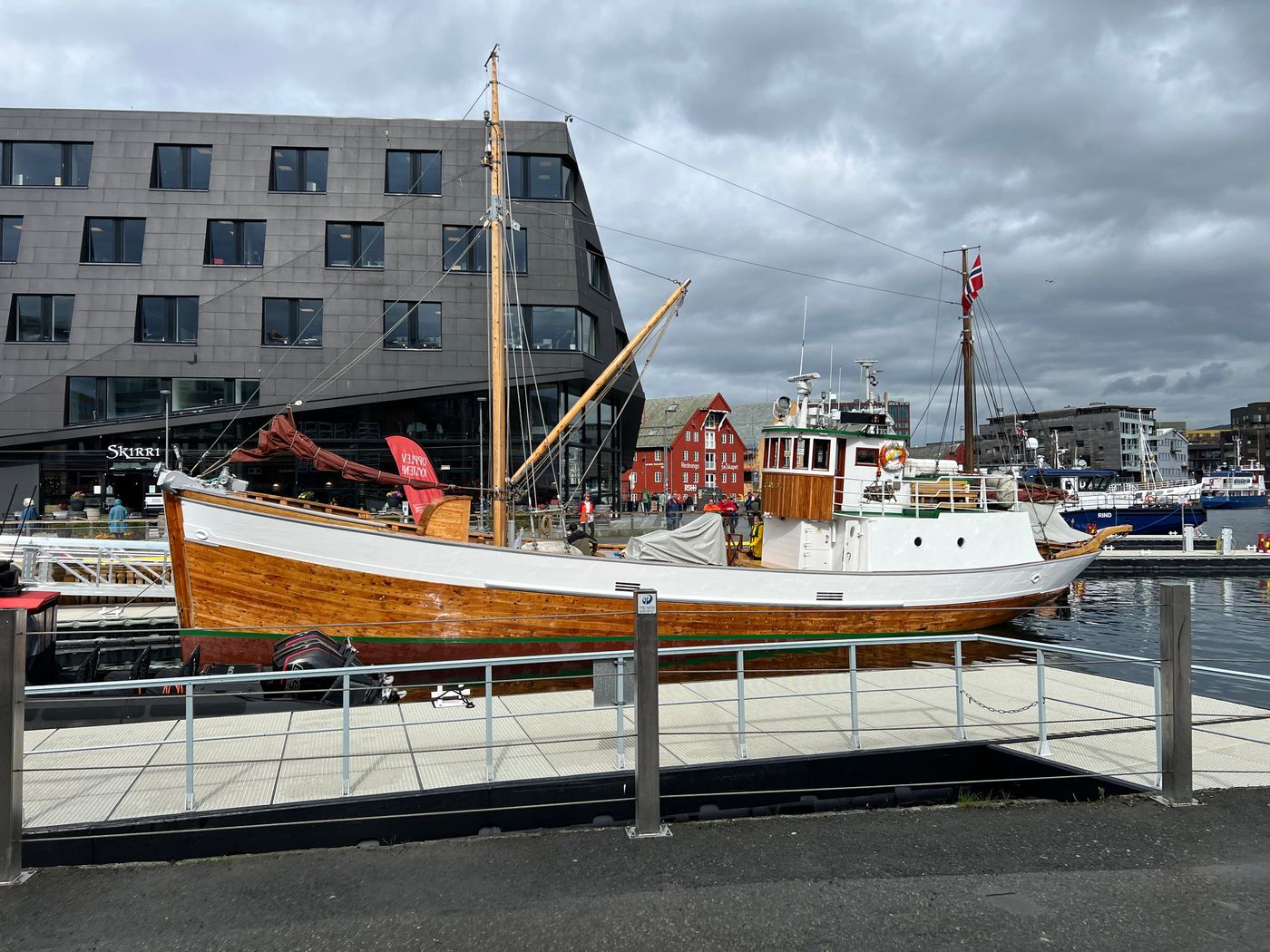 Wooden fishing boat kept alive at the quay